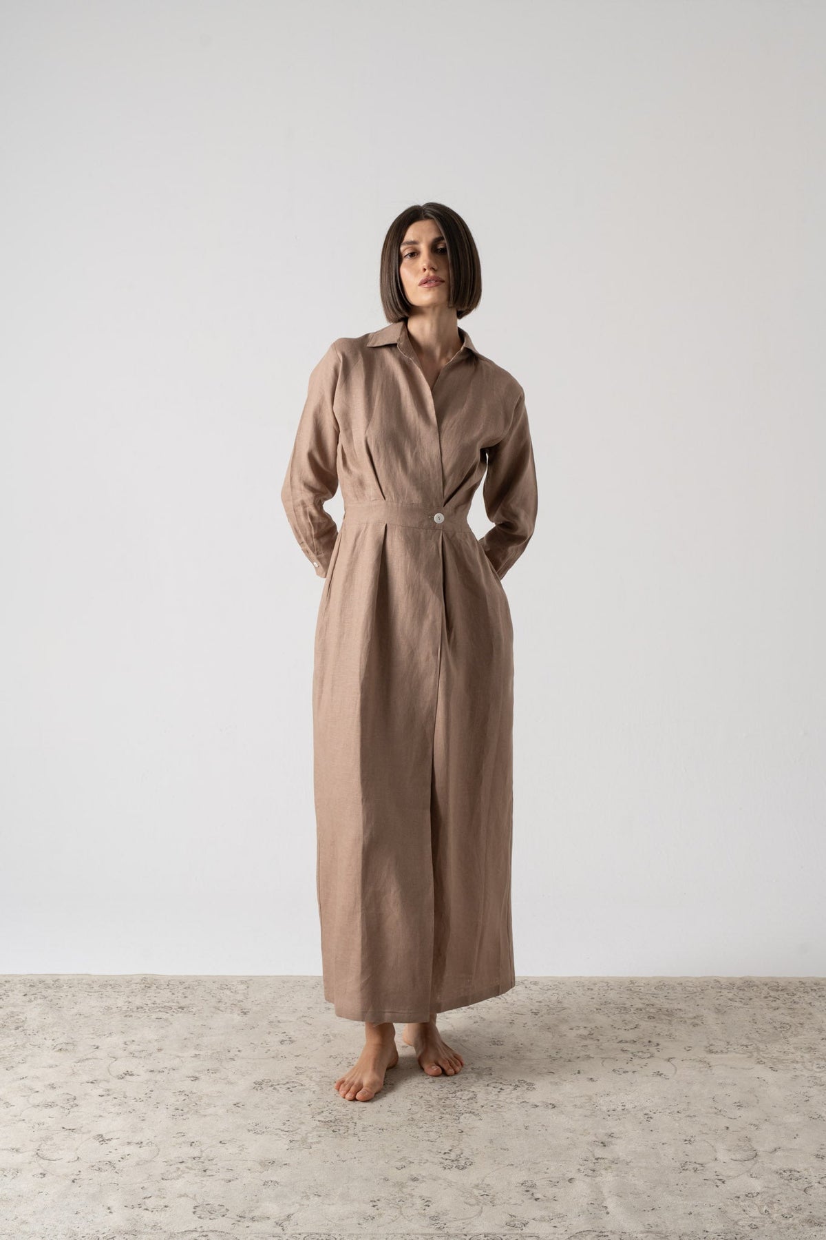Halvar Maxi Dress Mocha-Taupe Luxmii