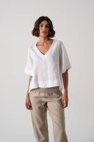 Hecate Linen Top White Luxmii