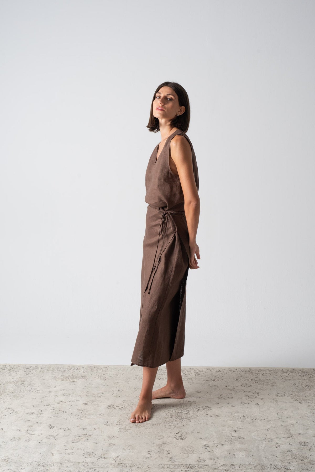 Isadora Wrap Dress Cocoa Luxmii