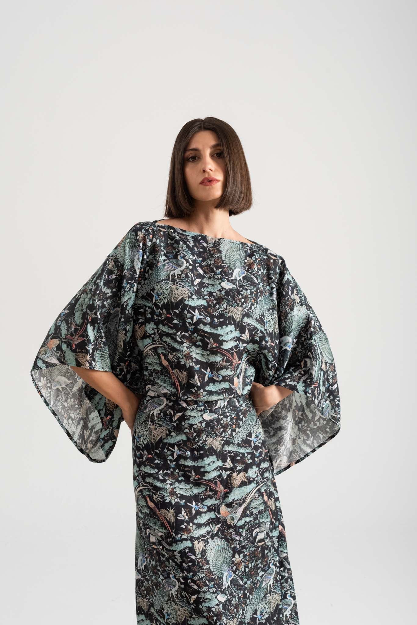 Kimonos Dress Najeon Print Luxmii
