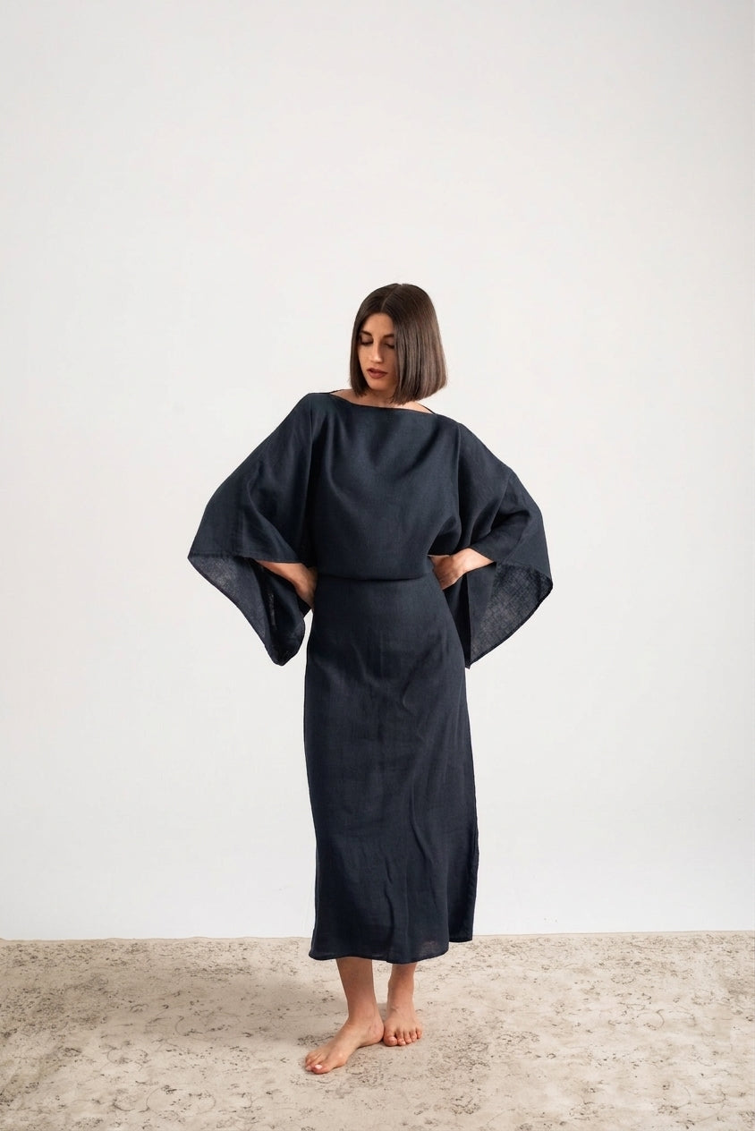 Kimonos Dress Navy Luxmii