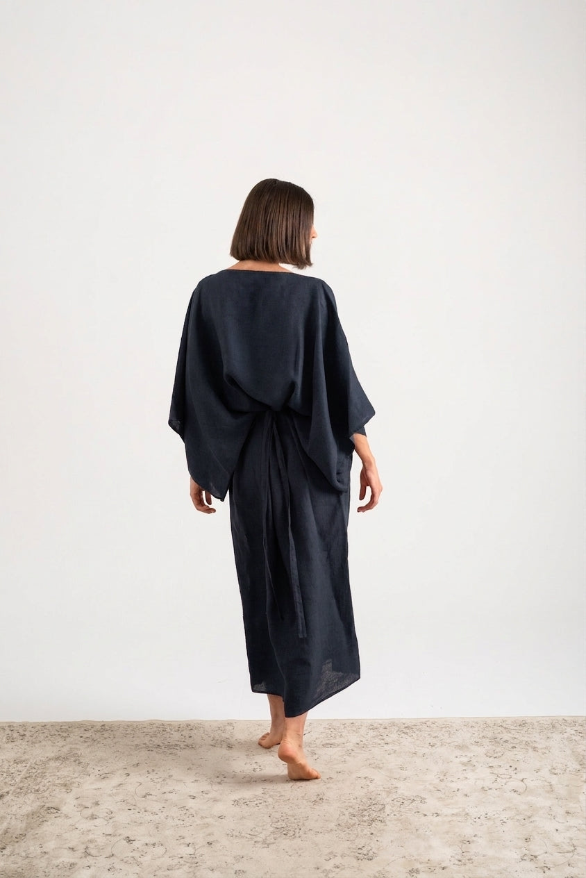 Kimonos Dress Navy Luxmii