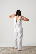 L'origami Linen Top White Luxmii