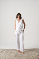 L'origami Linen Top White Luxmii