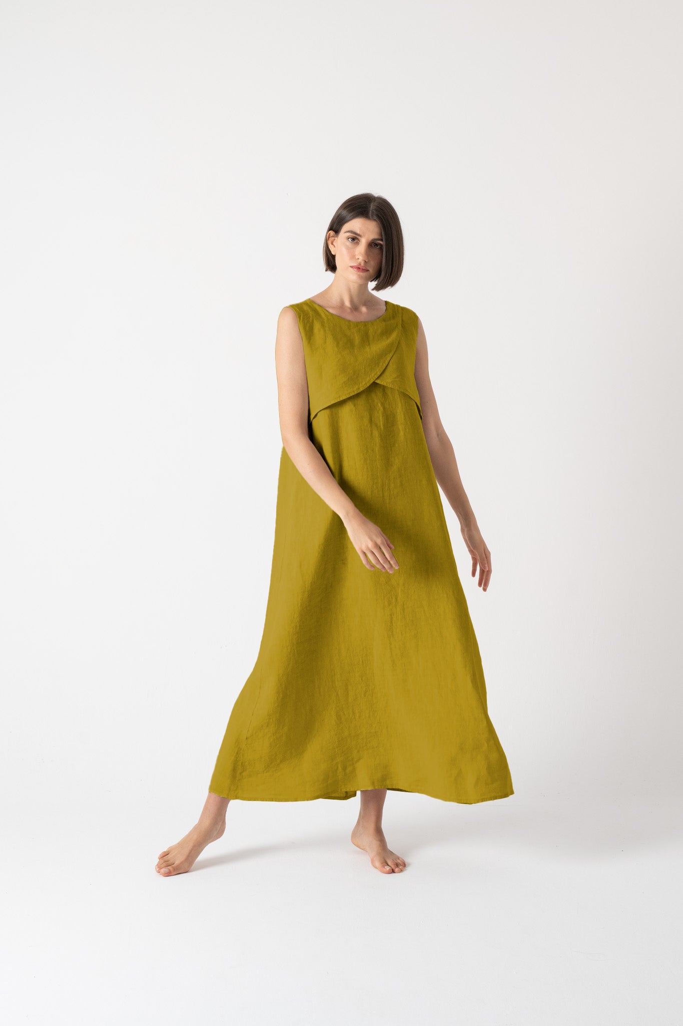 Layered Slip Dress Senape Luxmii