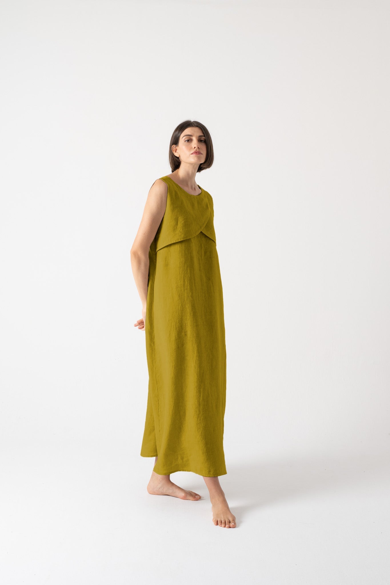 Layered Slip Dress Senape Luxmii