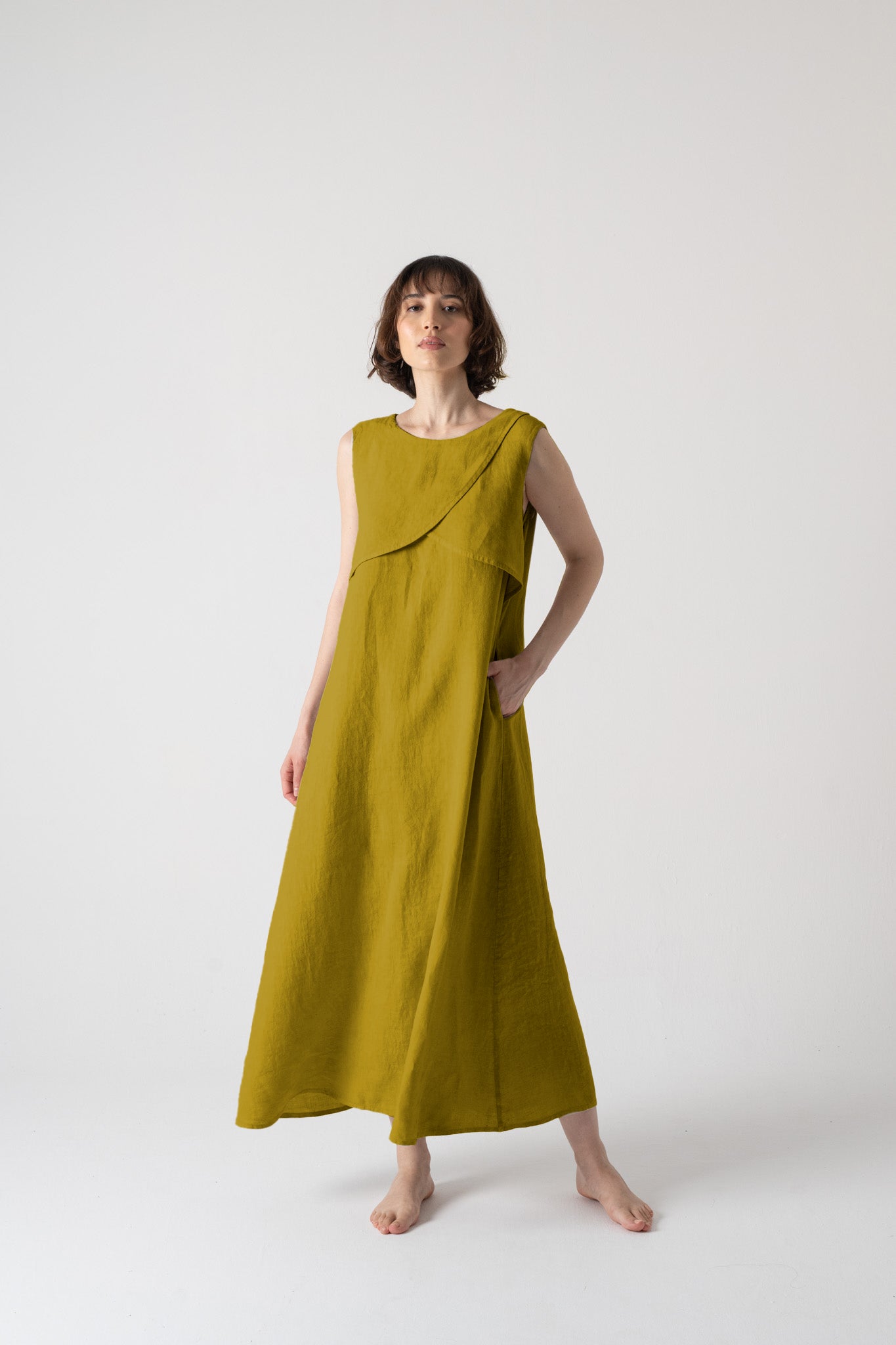 Layered Slip Dress Senape Luxmii