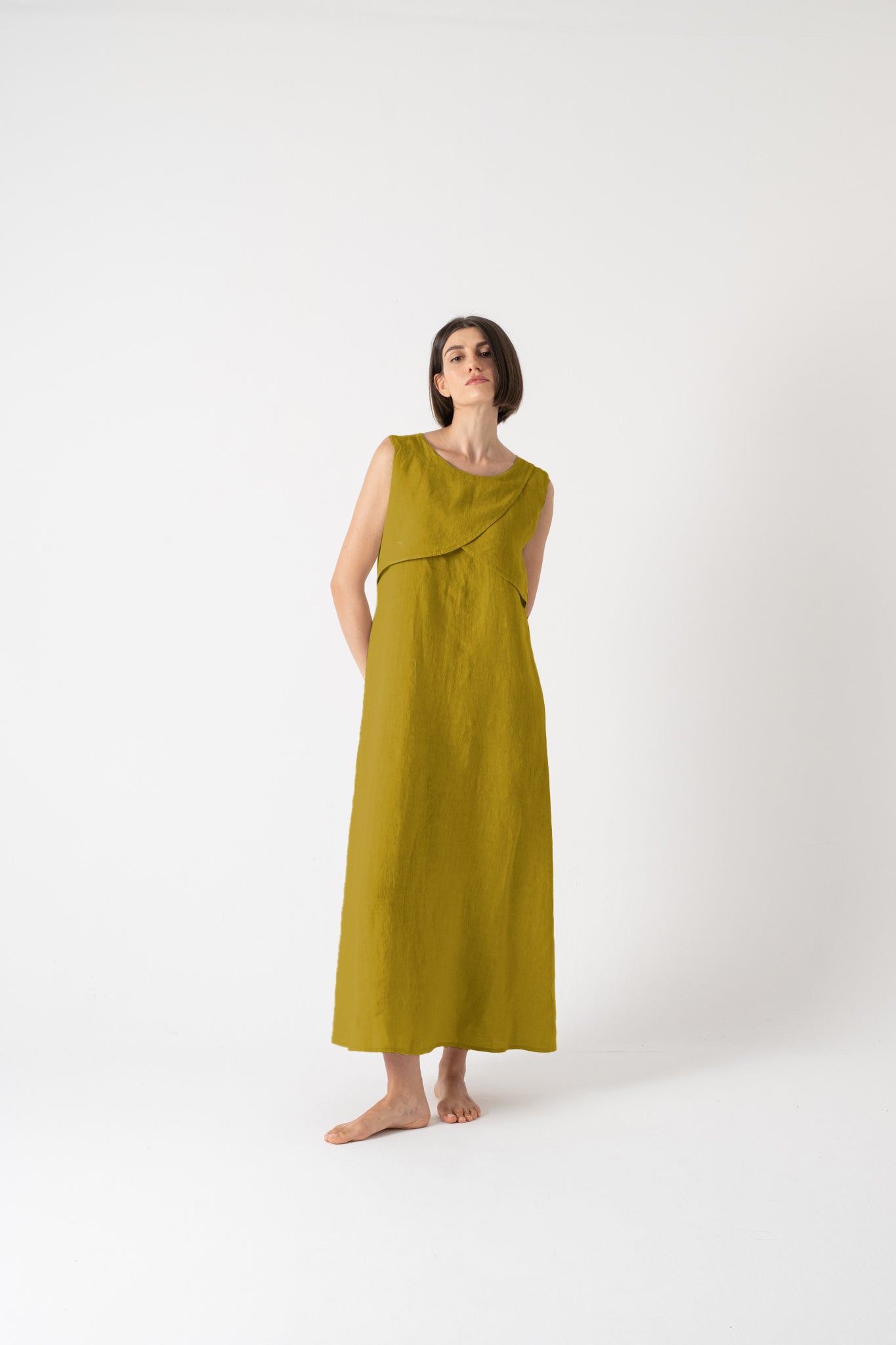 Layered Slip Dress Senape Luxmii