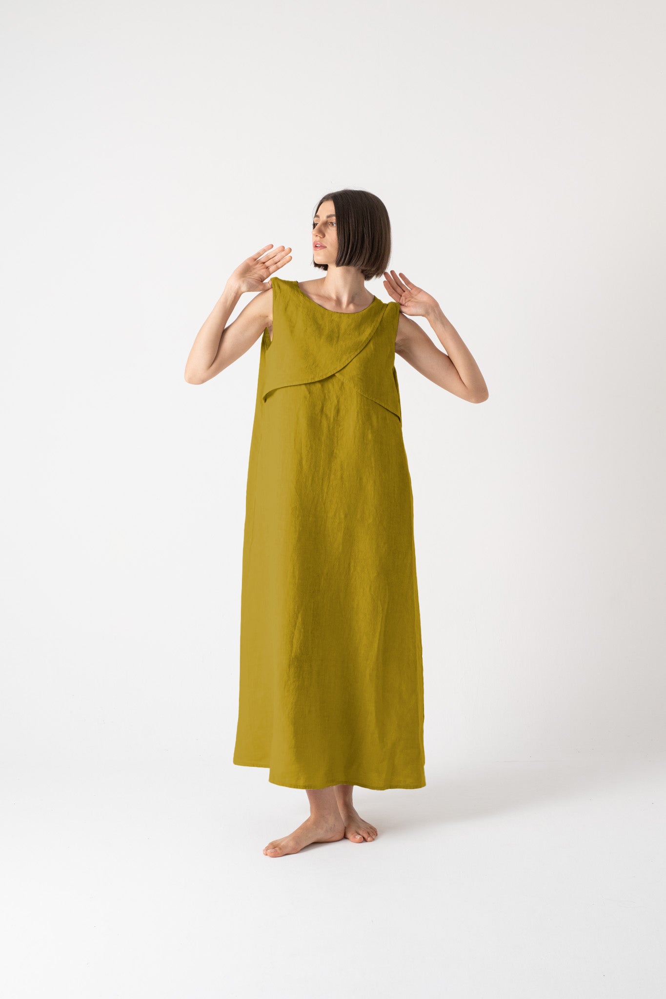 Layered Slip Dress Senape Luxmii