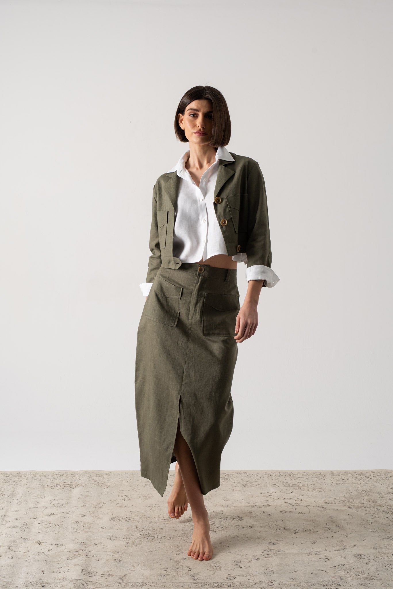 Lior Shirt Jacket Khaki Luxmii