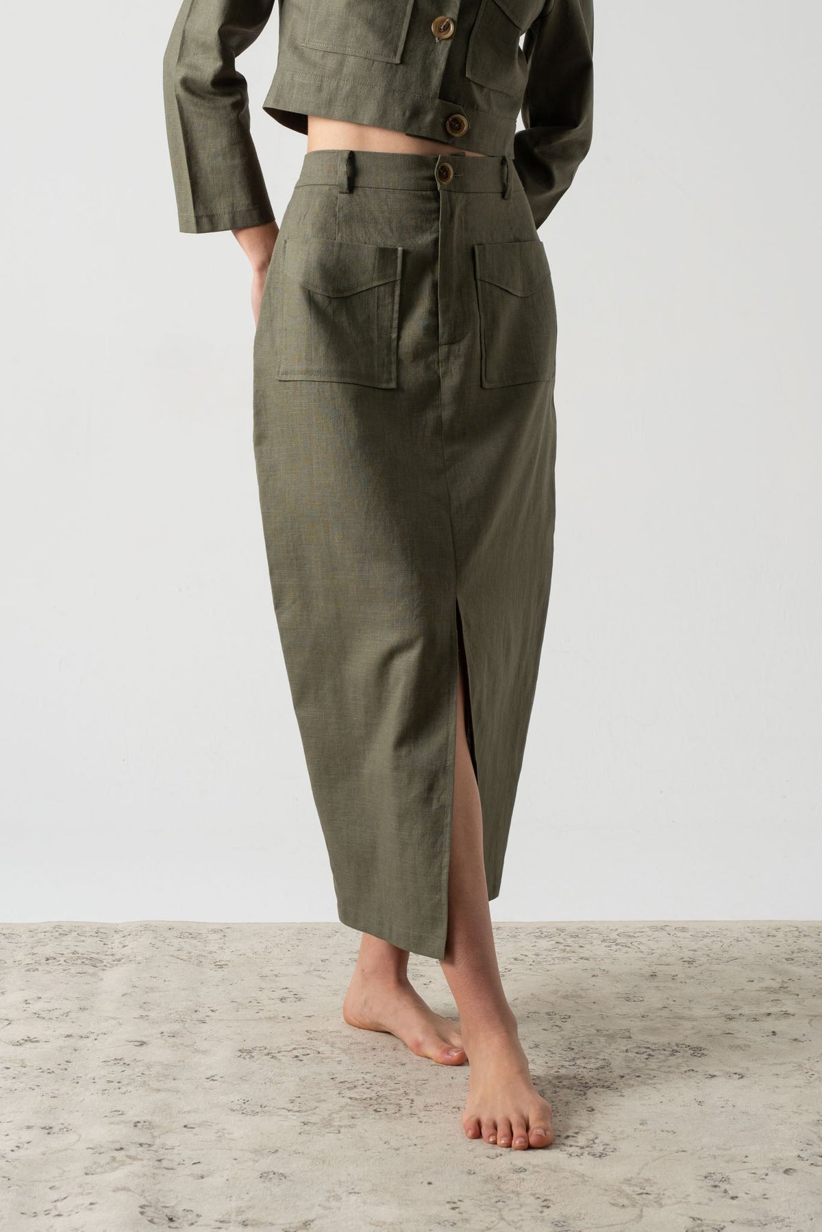 Lior Skirt Khaki Luxmii