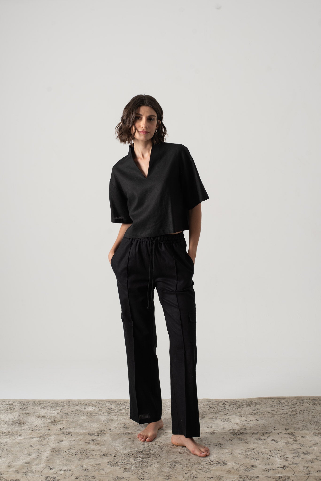 Matheo Linen Pant Black Luxmii