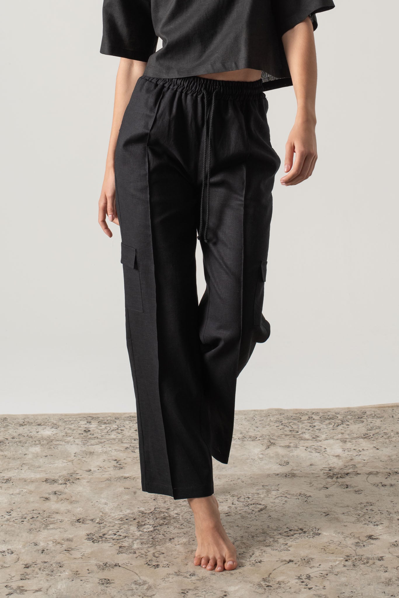 Matheo Linen Pant Black Luxmii