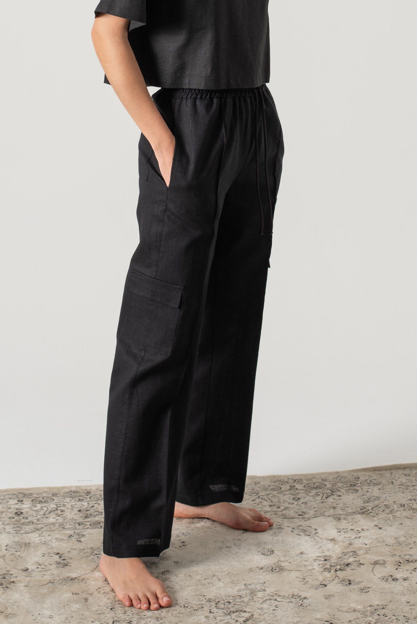 Matheo Linen Pant Black Luxmii