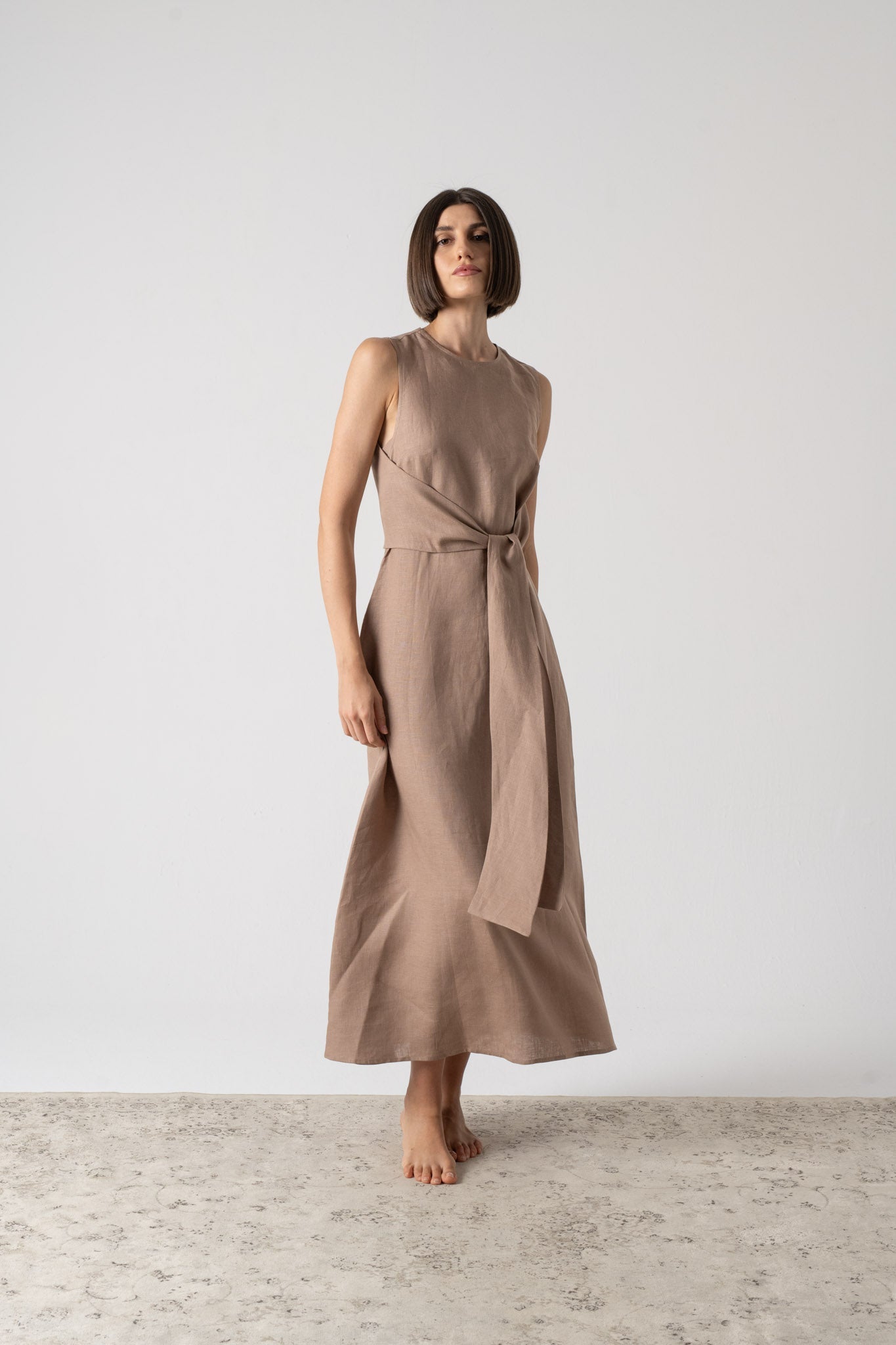 New Wrap Dress Mocha-Taupe Luxmii