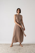 New Wrap Dress Mocha-Taupe Luxmii
