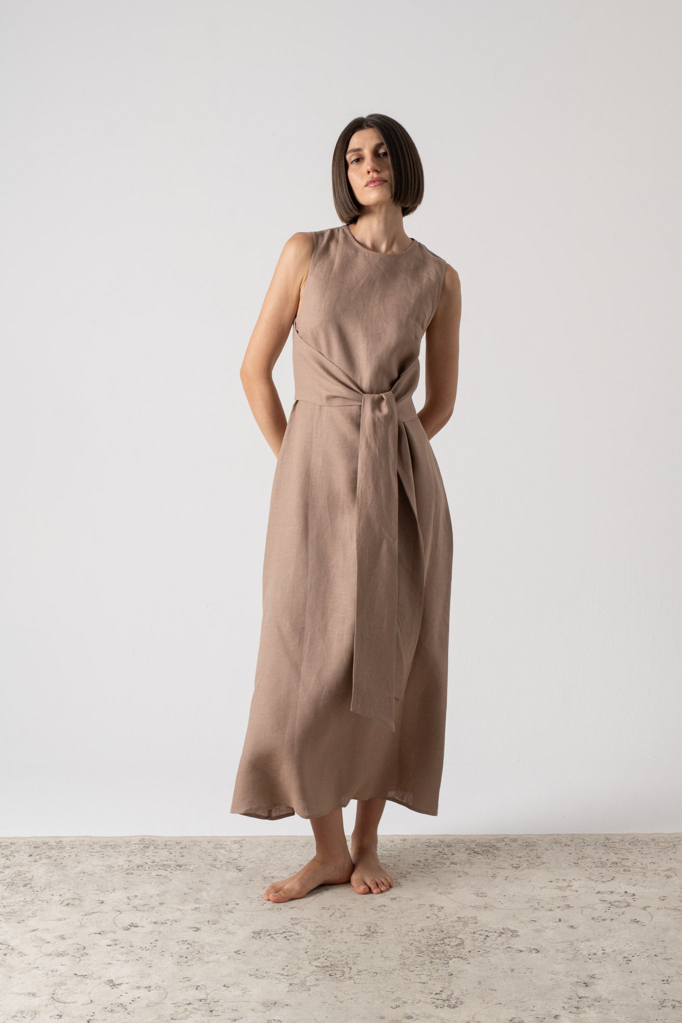 New Wrap Dress Mocha-Taupe Luxmii