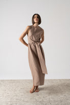 New Wrap Dress Mocha-Taupe Luxmii