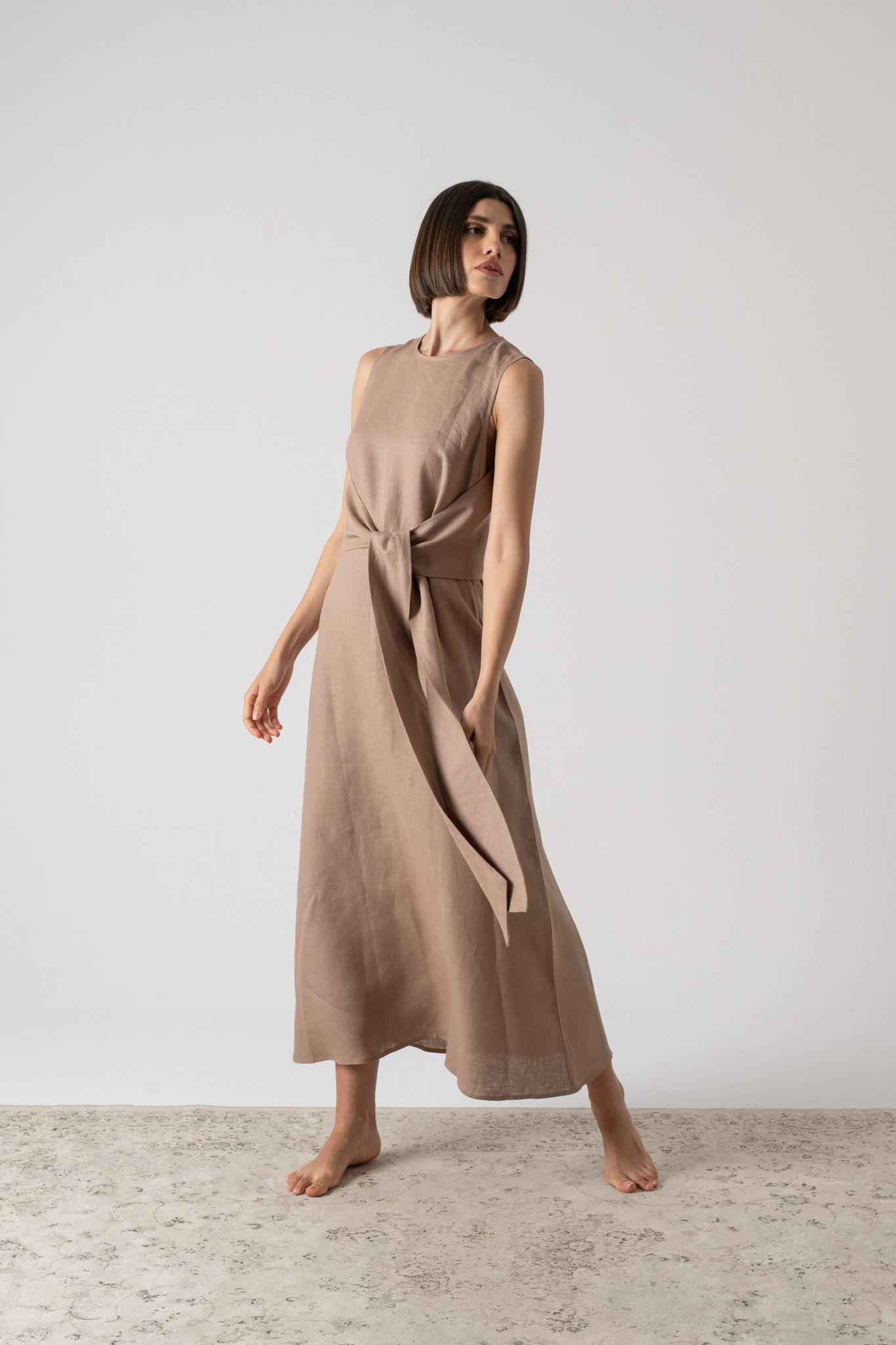 New Wrap Dress Mocha-Taupe Luxmii