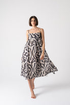 Onda Midi Dress in Savannah Print Luxmii