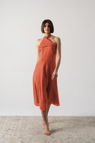 Oréa Halter Midi Dress Luxmii