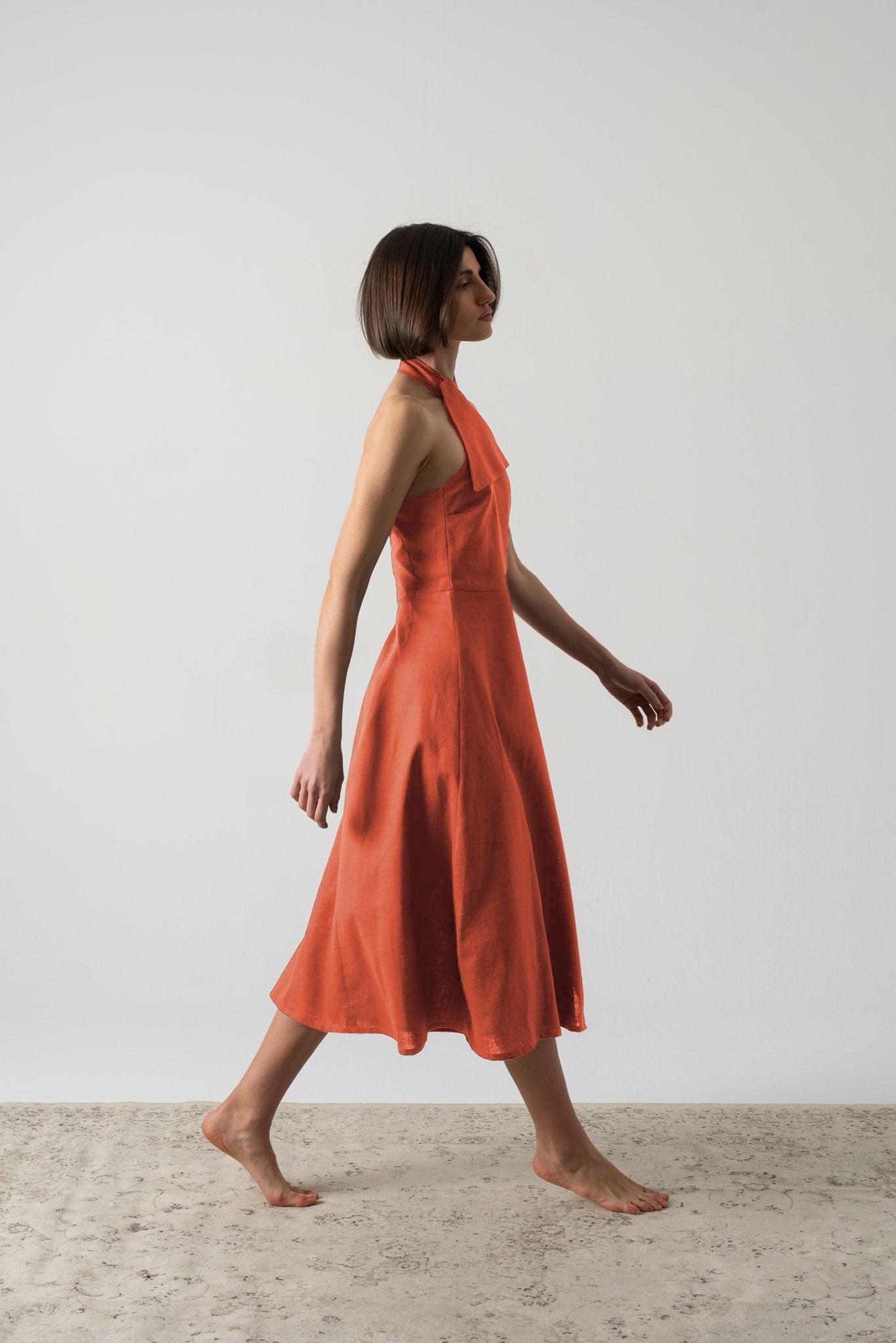Oréa Halter Midi Dress Luxmii