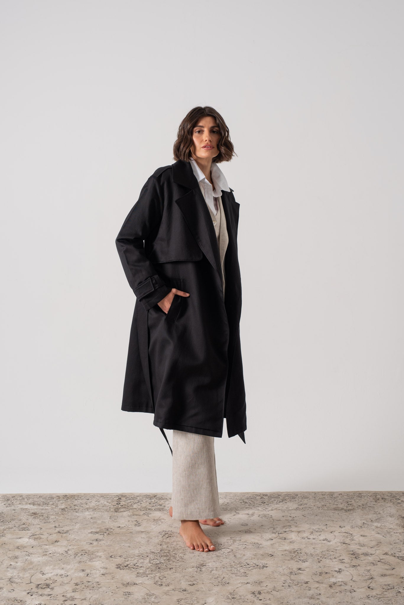 Pluie Linen Trench Coat Luxmii