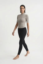 Ribbed Entonnoir Top in Pebble Grey Luxmii