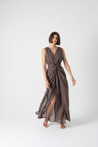 Serpente Wrap Dress Cocoa Luxmii