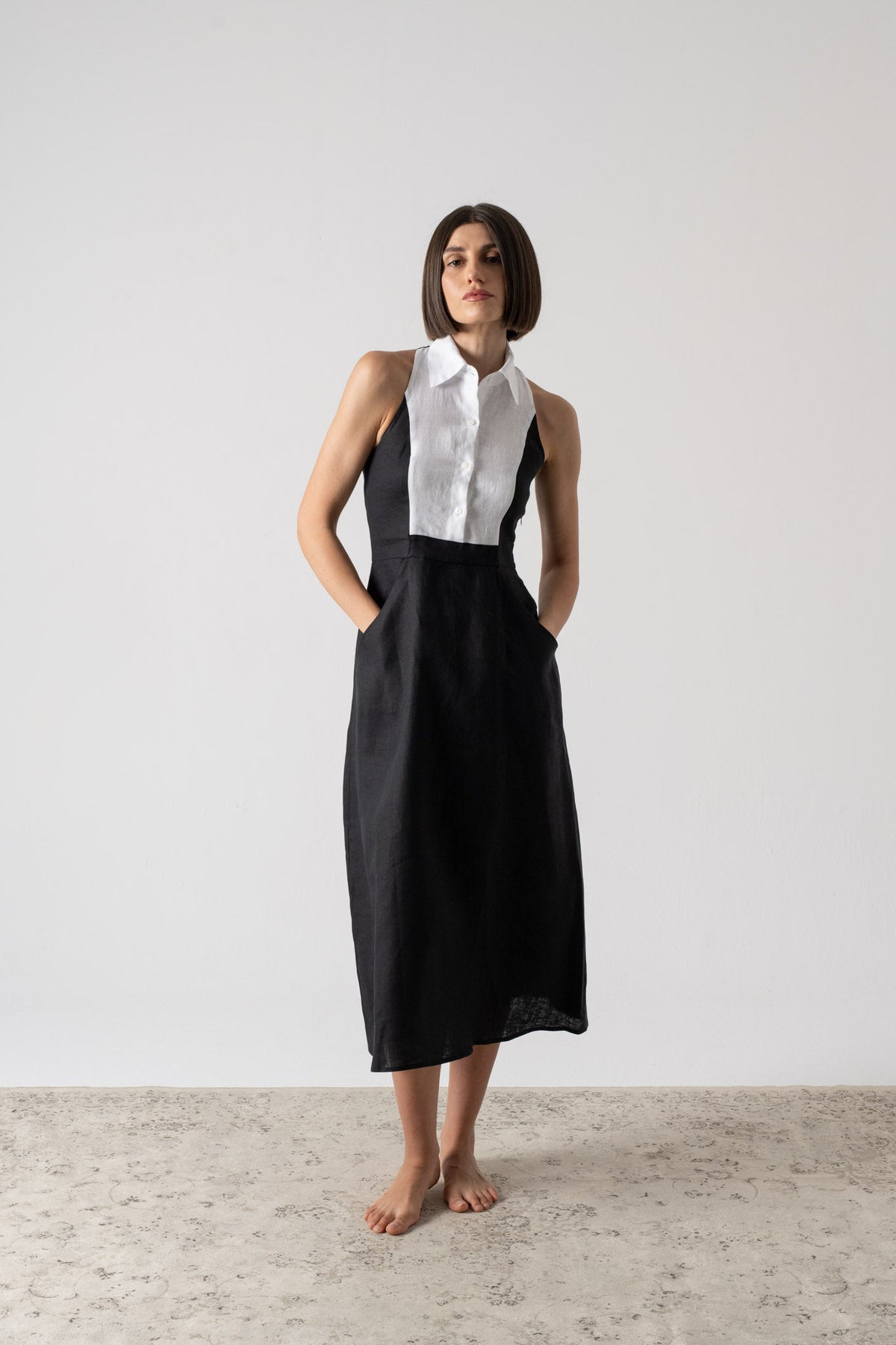 Tuxedo Dress Black Luxmii