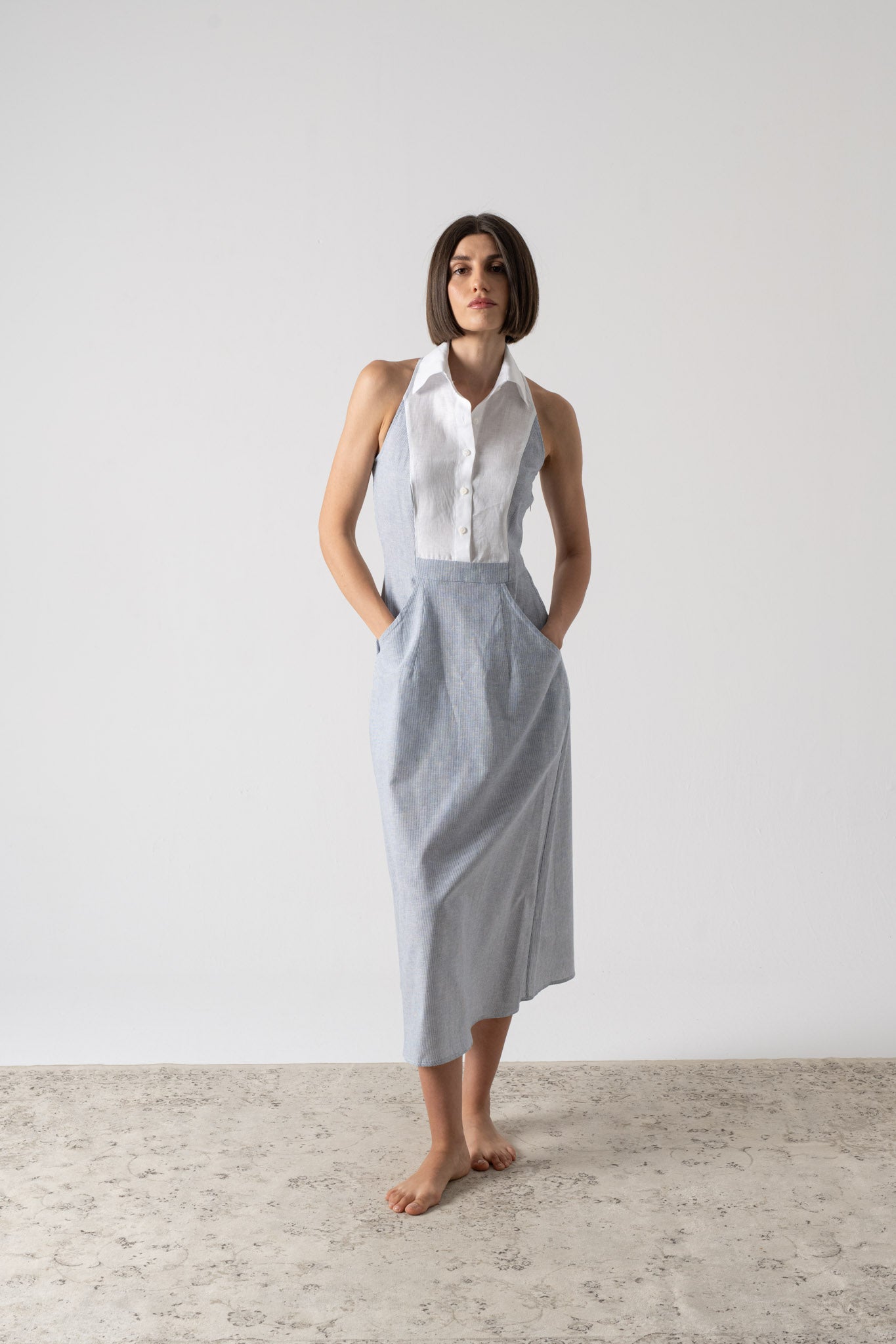 Tuxedo Dress French Stripe Luxmii