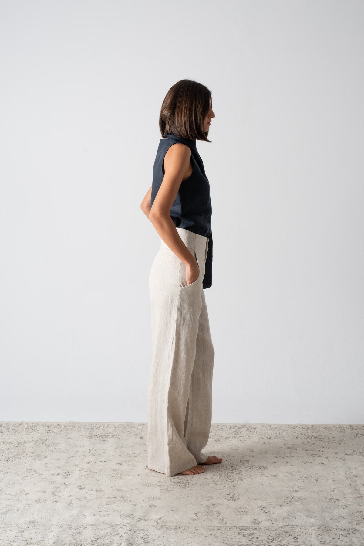 Vaeli Scarf Top Navy Luxmii