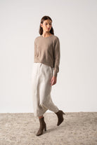 Velare Crewneck Cashmere Sweater Taupe Luxmii