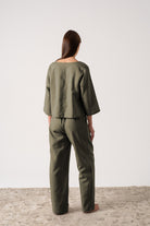 Xanthe Linen Top Khaki Luxmii