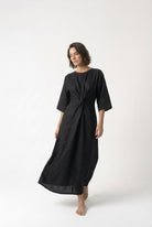 Zahira Knot Dress Black Luxmii