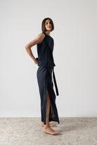 Zakai Wrap Pant Navy Luxmii