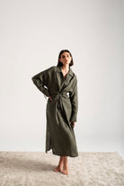Zeus Wrap Dress Olive Luxmii