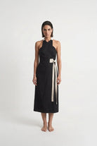 Zulu Wrap Dress in Black Luxmii