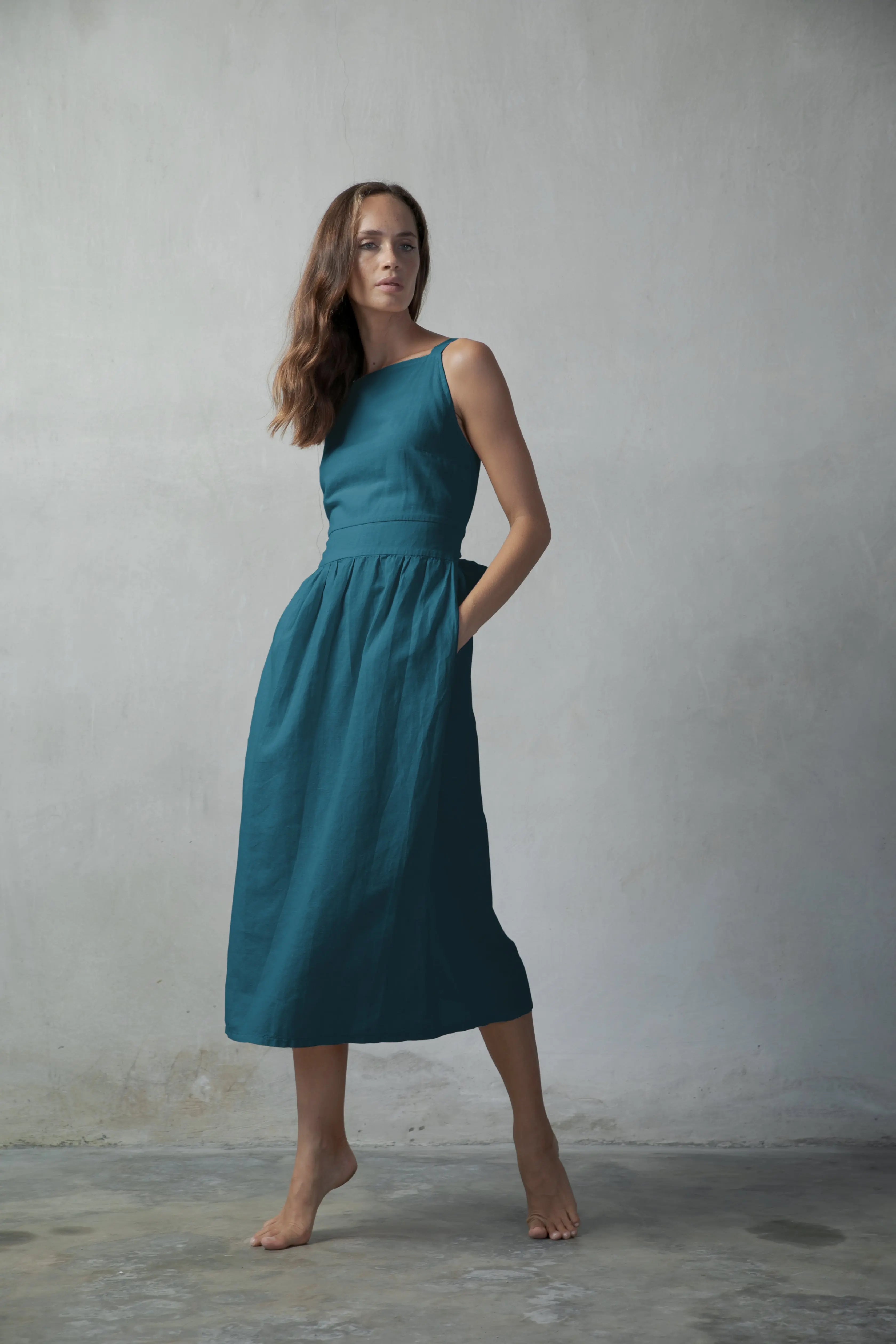 Midi teal dress best sale